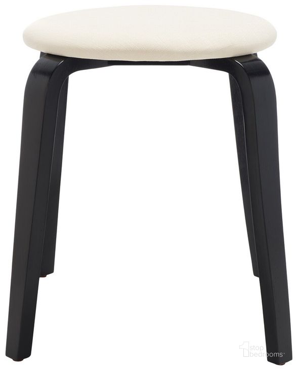 The appearance of Jo Upholstered Stackable Stool in Black and Cream designed by Safavieh in the modern / contemporary interior design. This black and cream piece of furniture  was selected by 1StopBedrooms from Jo Collection to add a touch of cosiness and style into your home. Sku: STL1001A. Material: Wood. Product Type: Stool. Image1