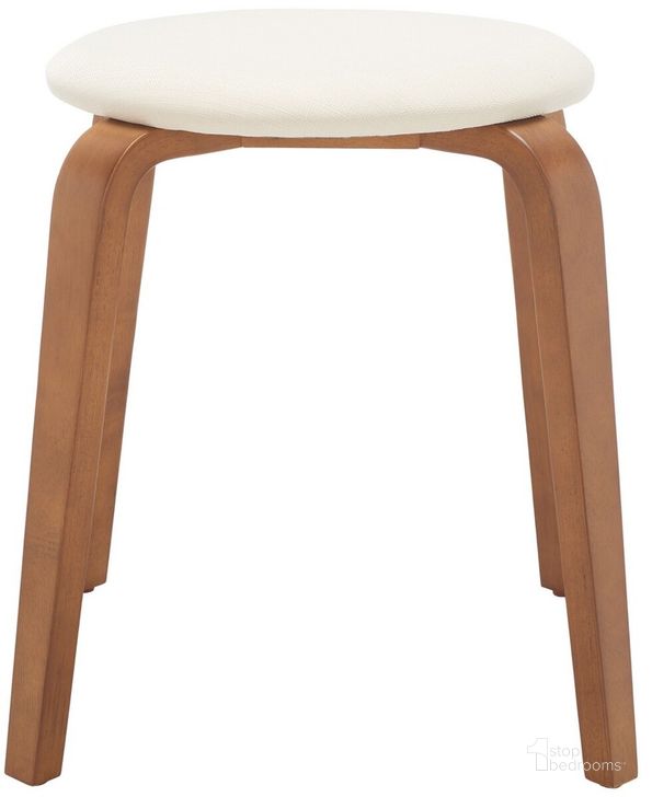 The appearance of Jo Upholstered Stackable Stool in Walnut designed by Safavieh in the modern / contemporary interior design. This walnut piece of furniture  was selected by 1StopBedrooms from Jo Collection to add a touch of cosiness and style into your home. Sku: STL1001B. Material: Wood. Product Type: Stool. Image1