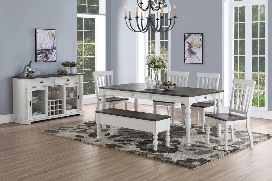 The appearance of Joanna Two Tone 6Pc Dining Set designed by Steve Silver in the country / farmhouse interior design. This ivory piece of furniture  was selected by 1StopBedrooms from Joanna Collection to add a touch of cosiness and style into your home. Sku: JA500T;JA500BN;JA500S;JA500S. Product Type: Dining Room Set. Material: Rubberwood. Image1