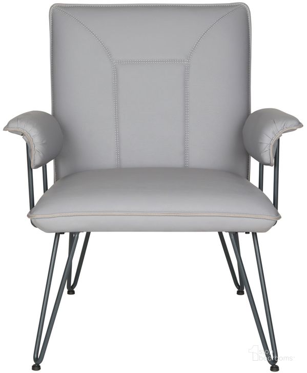 The appearance of Johannes Grey and Black 17.3 Inch Modern Leather Arm Chair designed by Safavieh in the modern / contemporary interior design. This grey piece of furniture  was selected by 1StopBedrooms from Johannes Collection to add a touch of cosiness and style into your home. Sku: FOX1700B. Material: Steel. Product Type: Accent Chair. Image1