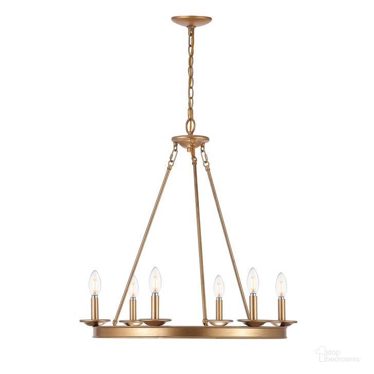 The appearance of Joris 6Lt Chandelier CHA4015B designed by Safavieh in the modern / contemporary interior design. This gold piece of furniture  was selected by 1StopBedrooms from Joris Collection to add a touch of cosiness and style into your home. Sku: CHA4015B. Product Type: Chandelier. Image1