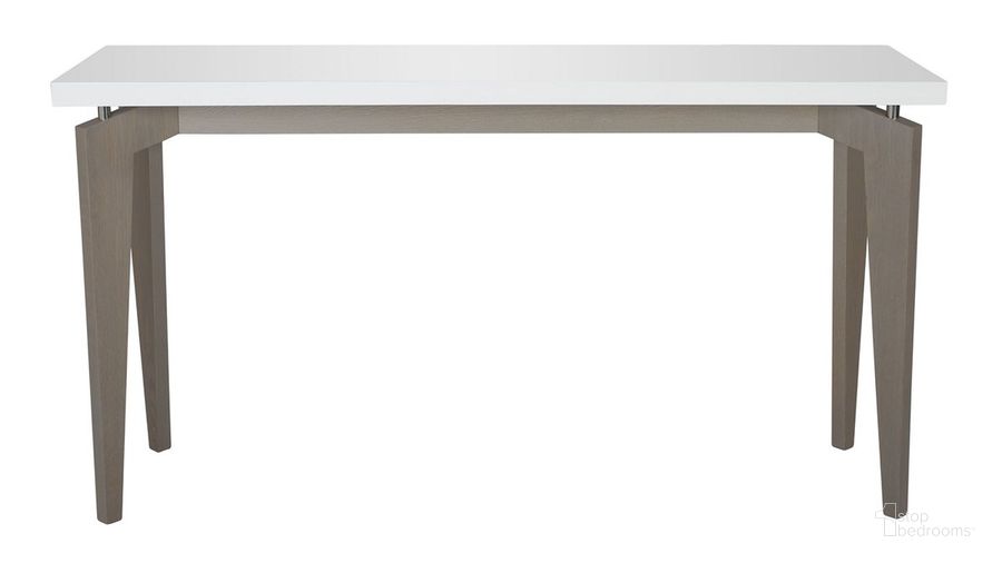 The appearance of Josef White and Grey Retro Lacquer Floating Top Console designed by Safavieh in the modern / contemporary interior design. This white and grey piece of furniture  was selected by 1StopBedrooms from Josef Collection to add a touch of cosiness and style into your home. Sku: FOX4222B. Product Type: Console. Material: Stainless Steel. Image1