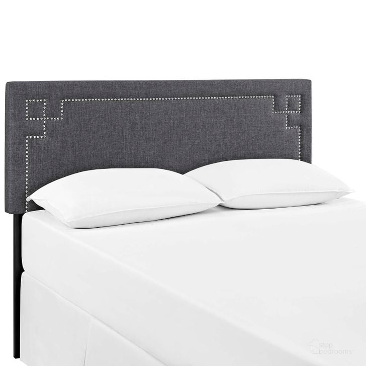 The appearance of Josie Gray Queen Upholstered Fabric Headboard designed by Modway in the modern / contemporary interior design. This gray piece of furniture  was selected by 1StopBedrooms from Josie Collection to add a touch of cosiness and style into your home. Sku: MOD-5402-GRY. Material: Fabric. Product Type: Headboard. Bed Size: Queen. Image1