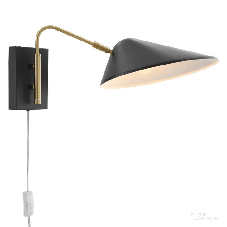 The appearance of Journey 7 Inch Swing Arm Wall Sconce EEI-5296-BLK designed by Modway in the modern / contemporary interior design. This black piece of furniture  was selected by 1StopBedrooms from Journey Collection to add a touch of cosiness and style into your home. Sku: EEI-5296-BLK. Material: Metal. Product Type: Wall Sconce. Image1