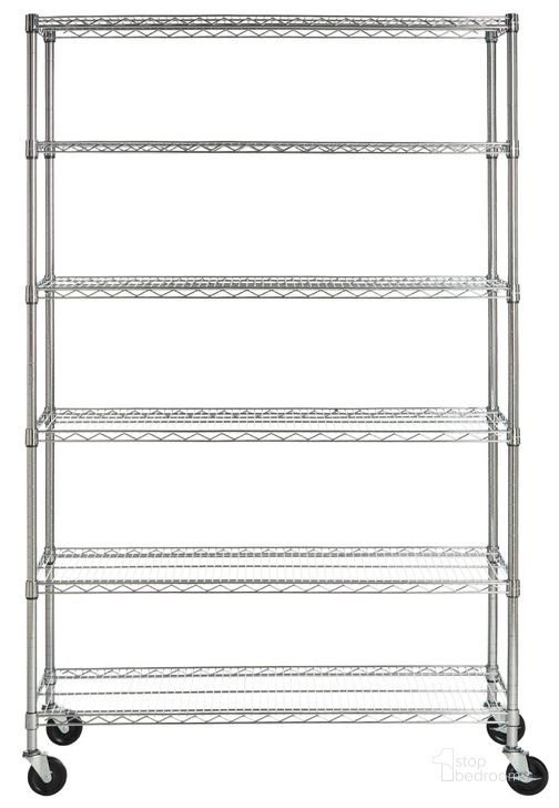 The appearance of Juliet Chrome 6-Tier Heavy Duty Wire Shelving Unit designed by Safavieh in the industrial interior design. This chrome piece of furniture  was selected by 1StopBedrooms from Juliet Collection to add a touch of cosiness and style into your home. Sku: HAC2005A. Material: Steel. Product Type: Rack. Image1