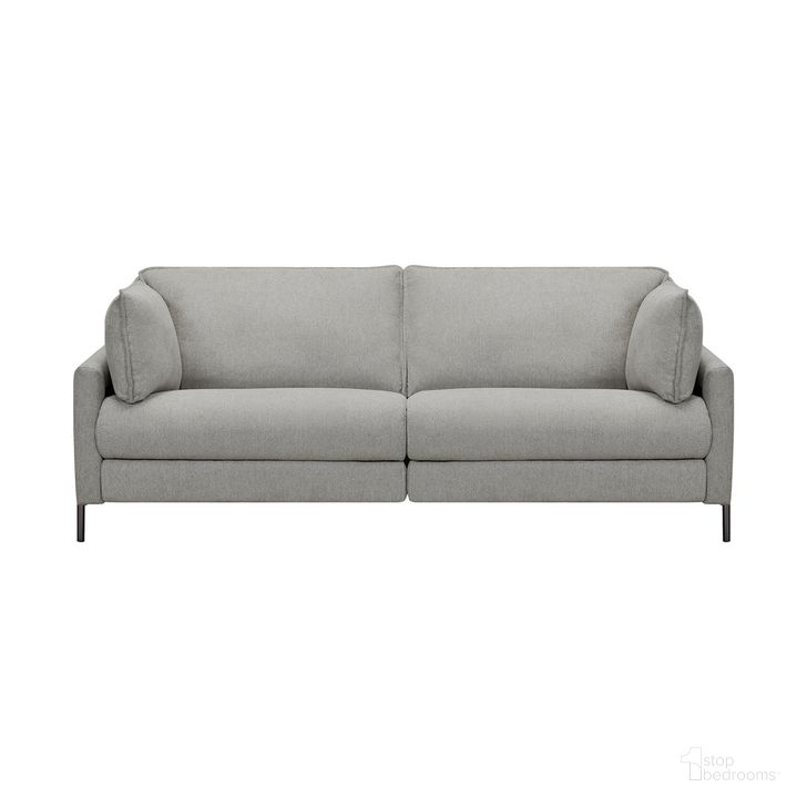 The appearance of Juliett 80 Inch Modern Gray Fabric Sofa with Power Footrest designed by Armen Living in the modern / contemporary interior design. This gray piece of furniture  was selected by 1StopBedrooms from Juliett Collection to add a touch of cosiness and style into your home. Sku: LCJU3GREY. Material: Wood. Product Type: Sofa. Image1