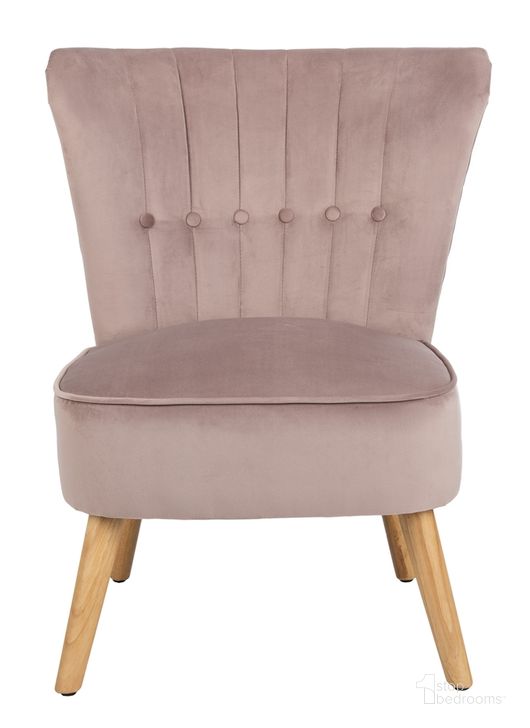 The appearance of June Mauve and Natural Mid Century Accent Chair designed by Safavieh in the rustic / southwestern interior design. This natural piece of furniture  was selected by 1StopBedrooms from June Collection to add a touch of cosiness and style into your home. Sku: ACH4500C. Material: Wood. Product Type: Accent Chair. Image1