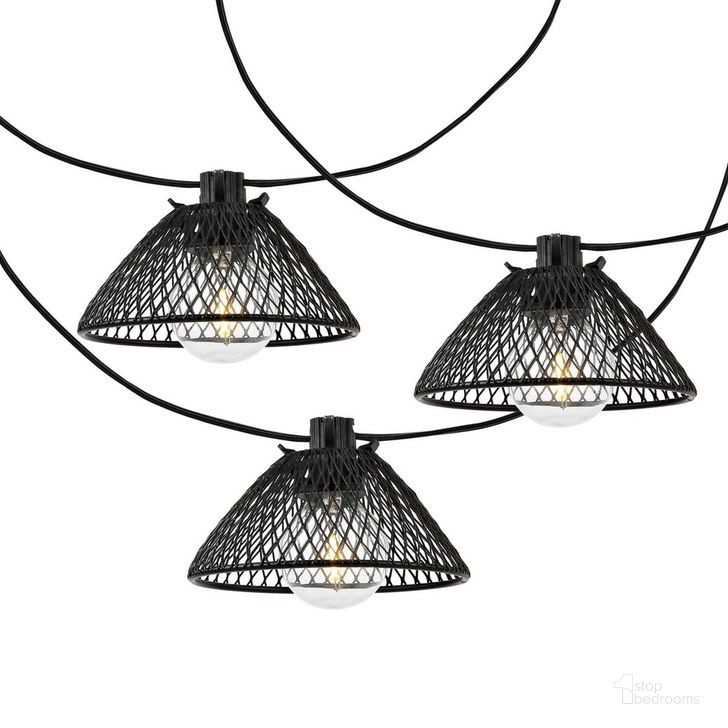 The appearance of Junia Led Outdoor String Lights in Black designed by Safavieh in the industrial interior design. This black piece of furniture  was selected by 1StopBedrooms from Junia Collection to add a touch of cosiness and style into your home. Sku: PLT4048A. Material: Metal. Product Type: Lighting. Image1