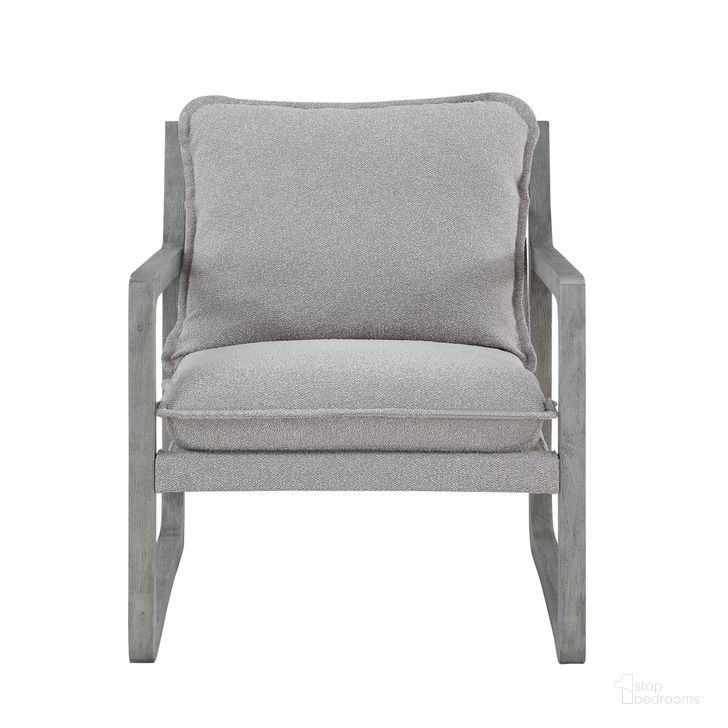 The appearance of Kai Upholstered Accent Chair In Gray designed by Steve Silver in the transitional interior design. This gray piece of furniture  was selected by 1StopBedrooms from Kai Collection to add a touch of cosiness and style into your home. Sku: KAI850ACG. Material: Polyester. Product Type: Accent Chair. Image1