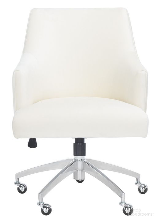 The appearance of Kaisley Puckered Office Chair in Cream designed by Safavieh in the modern / contemporary interior design. This cream piece of furniture  was selected by 1StopBedrooms from Kaisley Collection to add a touch of cosiness and style into your home. Sku: OCH1300B. Product Type: Office Chair. Image1