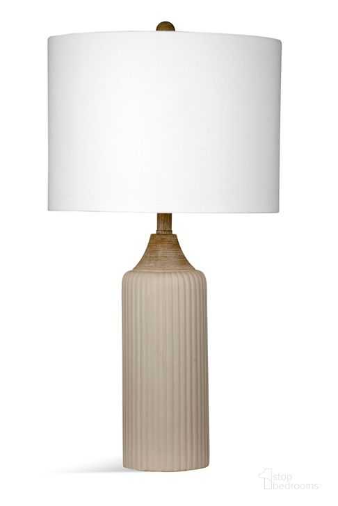 The appearance of Kalie Table Lamp In Beige and Wood designed by Bassett Mirror Company in the industrial interior design. This beige piece of furniture  was selected by 1StopBedrooms from  to add a touch of cosiness and style into your home. Sku: L4232T. Product Type: Table Lamp. Material: Concrete. Image1
