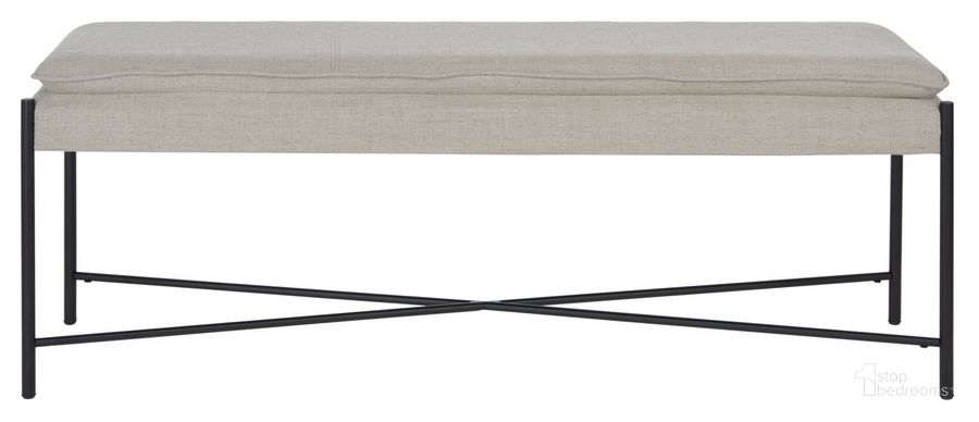 The appearance of Kara Cushioned x Bench in Light Grey designed by Safavieh in the transitional interior design. This light grey piece of furniture  was selected by 1StopBedrooms from Kara Collection to add a touch of cosiness and style into your home. Sku: BCH6402C. Material: Metal. Product Type: Bench. Image1