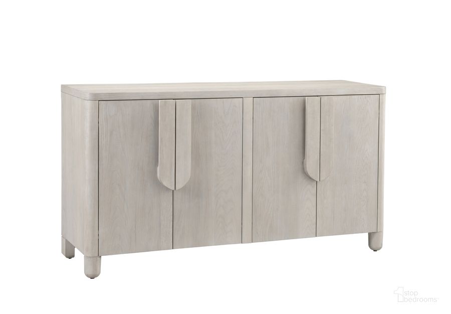 The appearance of Karina Server In Gray designed by Bassett Mirror Company in the glam interior design. This gray piece of furniture  was selected by 1StopBedrooms from Karina Collection to add a touch of cosiness and style into your home. Sku: 9035-DR-576. Product Type: Server. Material: Rubberwood. Image1