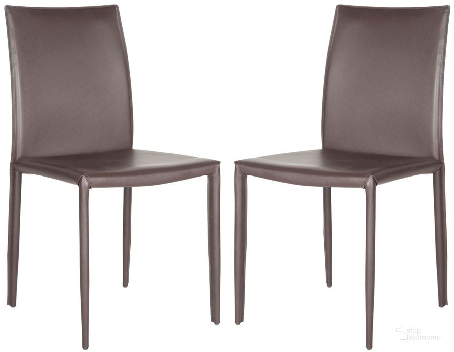 The appearance of Karna Brown 19 Inch Dining Chair Set of 2 designed by Safavieh in the transitional interior design. This brown piece of furniture  was selected by 1StopBedrooms from Gordon Collection to add a touch of cosiness and style into your home. Sku: FOX2009H-SET2. Product Type: Dining Chair. Material: Iron. Image1