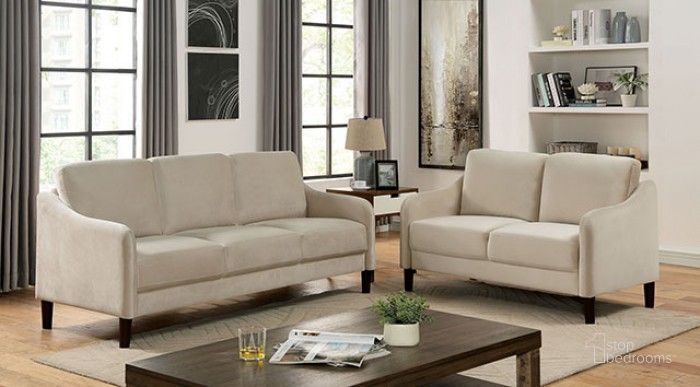 The appearance of Kassel Beige Living Room Set designed by Furniture of America in the modern / contemporary interior design. This beige piece of furniture  was selected by 1StopBedrooms from Kassel Collection to add a touch of cosiness and style into your home. Sku: CM6496BG-SF;CM6496BG-LV. Product Type: Living Room Set. Material: Flannelette. Image1