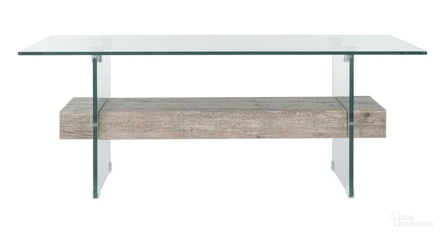 The appearance of Kayley Glass Coffee Table COF7004C designed by Safavieh in the modern / contemporary interior design. This grey piece of furniture  was selected by 1StopBedrooms from Kayley Collection to add a touch of cosiness and style into your home. Sku: COF7004C. Product Type: Coffee Table. Material: MDF. Image1