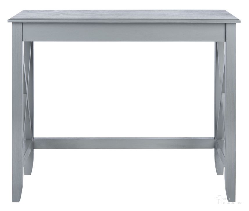 The appearance of Kaytee Desk in Distressed Grey designed by Safavieh in the country / farmhouse interior design. This distressed grey piece of furniture  was selected by 1StopBedrooms from Kaytee Collection to add a touch of cosiness and style into your home. Sku: DSK5713B. Material: Wood. Product Type: Desk. Image1