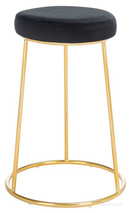 The appearance of Kellie Round Counter Stool in Black and Gold designed by Safavieh in the modern / contemporary interior design. This black and gold piece of furniture  was selected by 1StopBedrooms from Kellie Collection to add a touch of cosiness and style into your home. Sku: BST7507E. Material: Steel. Product Type: Barstool. Image1