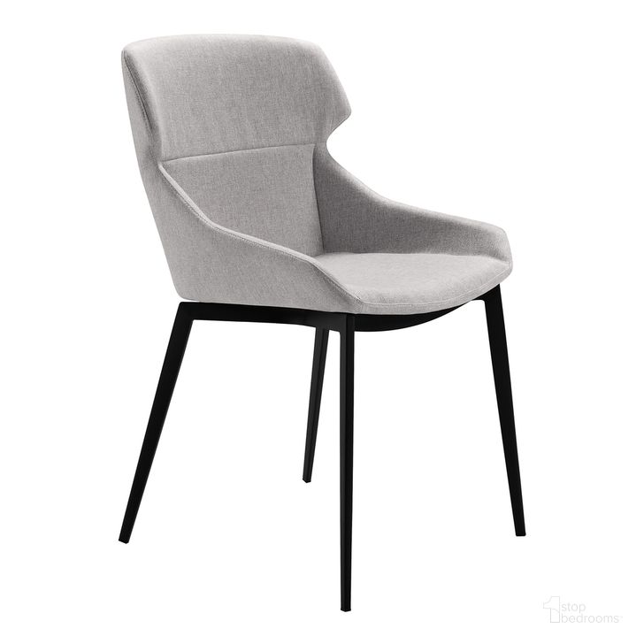 The appearance of Kenna Modern Dining Chair Set of 2 In Matte Black Finish and Gray Fabric designed by Armen Living in the modern / contemporary interior design. This gray piece of furniture  was selected by 1StopBedrooms from Kenna Collection to add a touch of cosiness and style into your home. Sku: LCKESIGR. Material: Fabric. Product Type: Dining Chair. Image1