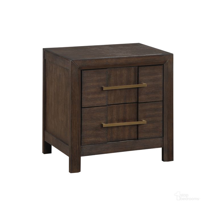 The appearance of Kenzo Nightstand In Walnut designed by Galaxy Home Furnishings in the modern / contemporary interior design. This walnut piece of furniture  was selected by 1StopBedrooms from Kenzo Collection to add a touch of cosiness and style into your home. Sku: 698781146514. Material: Wood. Product Type: Nightstand. Image1