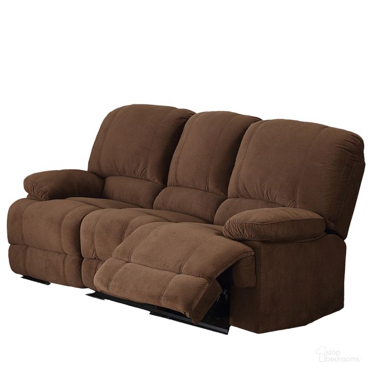 The appearance of Kevin Upholstered Reclining Sofa with Dual Recliners In Brown designed by AC Pacific in the modern / contemporary interior design. This brown piece of furniture  was selected by 1StopBedrooms from Kevin Collection to add a touch of cosiness and style into your home. Sku: KEVIN-II-BROWN-DRS. Material: Polyester. Product Type: Sofa. Image1