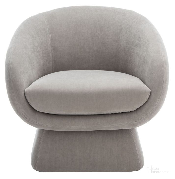 The appearance of Kiana Modern Accent Chair In Grey designed by Safavieh Couture in the modern / contemporary interior design. This grey piece of furniture  was selected by 1StopBedrooms from Kiana Collection to add a touch of cosiness and style into your home. Sku: SFV4527C. Material: Wood. Product Type: Accent Chair. Image1