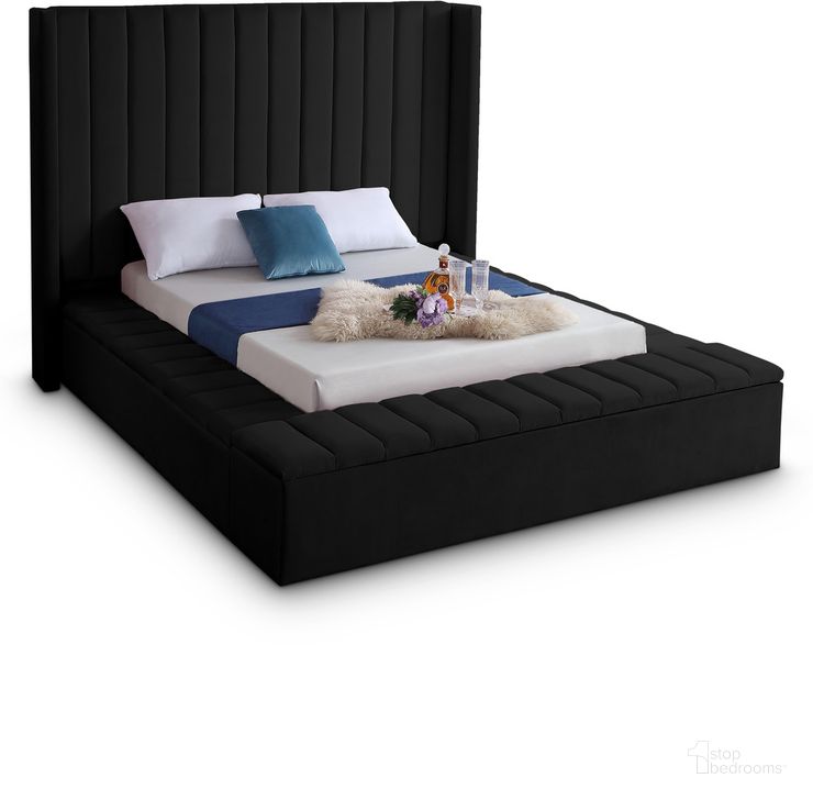 The appearance of Kiki Velvet Full Bed In Black designed by Meridian in the modern / contemporary interior design. This black velvet piece of furniture  was selected by 1StopBedrooms from Kiki Collection to add a touch of cosiness and style into your home. Sku: KikiBlack-F-1;KikiBlack-F-2;KikiBlack-F-3. Material: Wood. Product Type: Bed. Bed Size: Full. Image1
