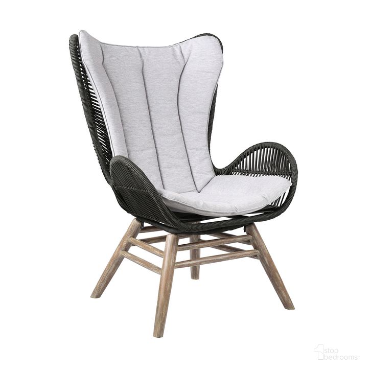 The appearance of King Indoor Outdoor Lounge Chair In Light Eucalyptus Wood with Charcoal Rope and Gray Cushion designed by Armen Living in the modern / contemporary interior design. This charcoal piece of furniture  was selected by 1StopBedrooms from King Collection to add a touch of cosiness and style into your home. Sku: LCKGCHCHR. Product Type: Outdoor Lounge Chair. Material: Rope. Image1