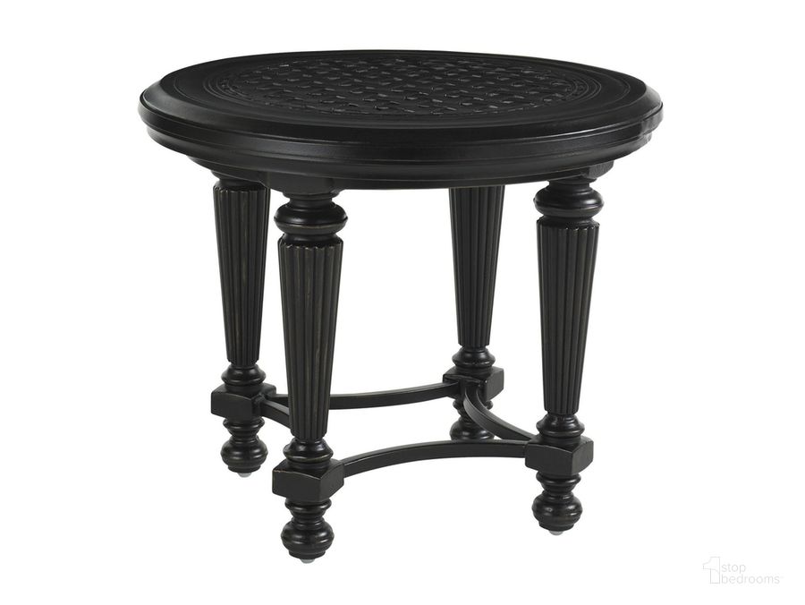 The appearance of Kingstown Sedona Round End Table designed by Tommy Bahama in the modern / contemporary interior design. This ebony piece of furniture  was selected by 1StopBedrooms from Kingstown Sedona Collection to add a touch of cosiness and style into your home. Sku: 01-3190-953. Material: Aluminum. Product Type: Outdoor Table. Image1