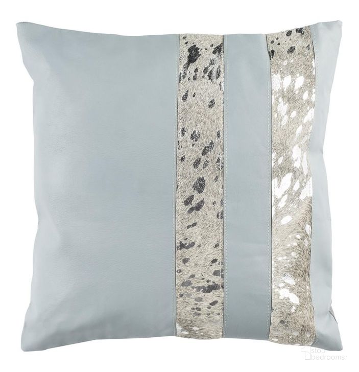 The appearance of Kinston Metallic Cowhide 20X20 Pillow designed by Safavieh in the modern / contemporary interior design. This silver grey piece of furniture  was selected by 1StopBedrooms from Safavieh PLS Collection to add a touch of cosiness and style into your home. Sku: PLS236A-2020. Product Type: Pillows and Throw. Image1