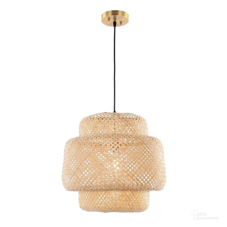 The appearance of Klara Pendant in Natural designed by Safavieh in the coastal interior design. This natural piece of furniture  was selected by 1StopBedrooms from Klara Collection to add a touch of cosiness and style into your home. Sku: PND4128A. Material: Rattan. Product Type: Pendant Lighting. Image1