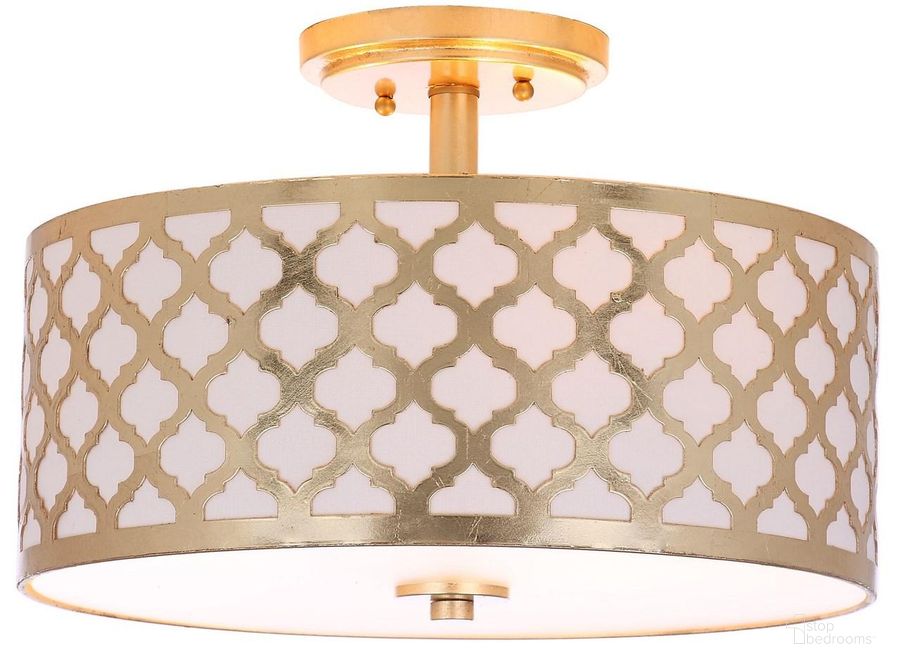 The appearance of Kora Quatrefoil 3-Light Gold Flush Mount designed by Safavieh in the modern / contemporary interior design. This gold piece of furniture  was selected by 1StopBedrooms from Kora Collection to add a touch of cosiness and style into your home. Sku: FLU4000A. Product Type: Light Flush. Image1