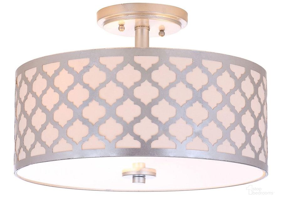 The appearance of Kora Quatrefoil 3-Light Silver Flush Mount designed by Safavieh in the modern / contemporary interior design. This silver leaf piece of furniture  was selected by 1StopBedrooms from Kora Collection to add a touch of cosiness and style into your home. Sku: FLU4000B. Product Type: Light Flush. Image1