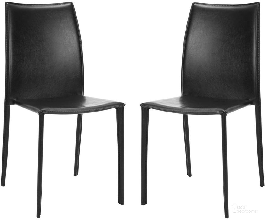 The appearance of Korbin Black 19 Inch Stacking Side Chair Set of 2 designed by Safavieh in the modern / contemporary interior design. This black piece of furniture  was selected by 1StopBedrooms from Korbin Collection to add a touch of cosiness and style into your home. Sku: FOX2000B-SET2. Product Type: Dining Chair. Material: Iron. Image1