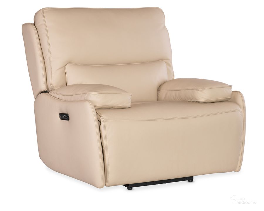 The appearance of Kramer Zero Gravity Power Recliner W/ Power Headrest In Beige designed by Hooker in the transitional interior design. This beige piece of furniture  was selected by 1StopBedrooms from MS Collection to add a touch of cosiness and style into your home. Sku: SS719-PHZ1-012. Material: Leather. Product Type: Recliner. Image1