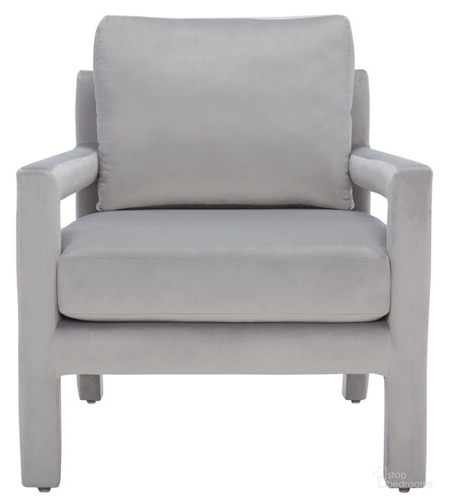 The appearance of Kye Accent Chair in Grey designed by Safavieh in the modern / contemporary interior design. This grey piece of furniture  was selected by 1StopBedrooms from Kye Collection to add a touch of cosiness and style into your home. Sku: ACH1301C. Material: Wood. Product Type: Accent Chair. Image1