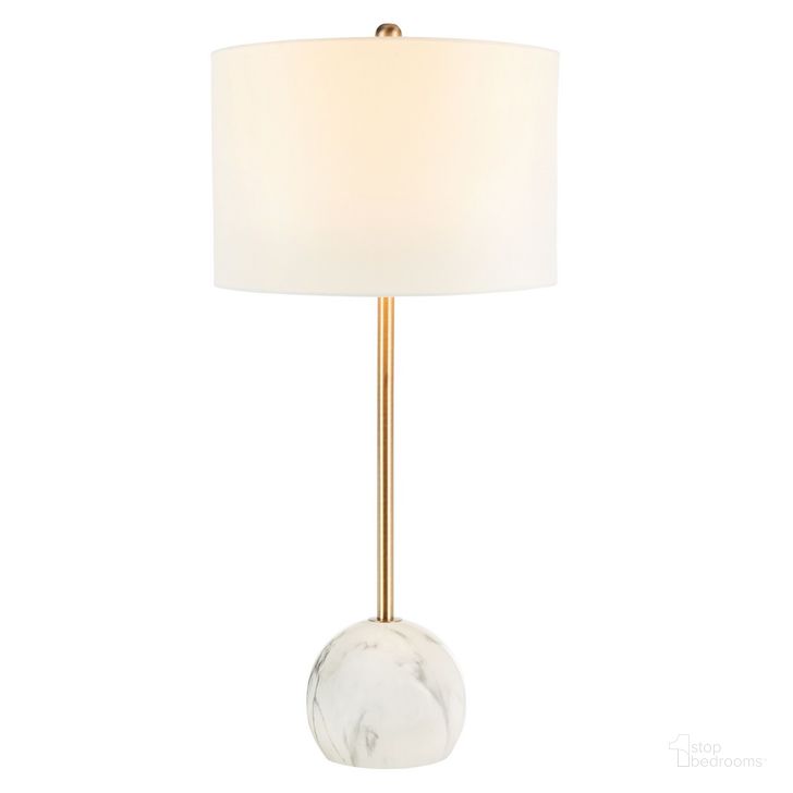 The appearance of Kyrene Table Lamp in White Marble designed by Safavieh in the modern / contemporary interior design. This white marble piece of furniture  was selected by 1StopBedrooms from Kyrene Collection to add a touch of cosiness and style into your home. Sku: TBL7022A. Material: Steel. Product Type: Table Lamp. Image1