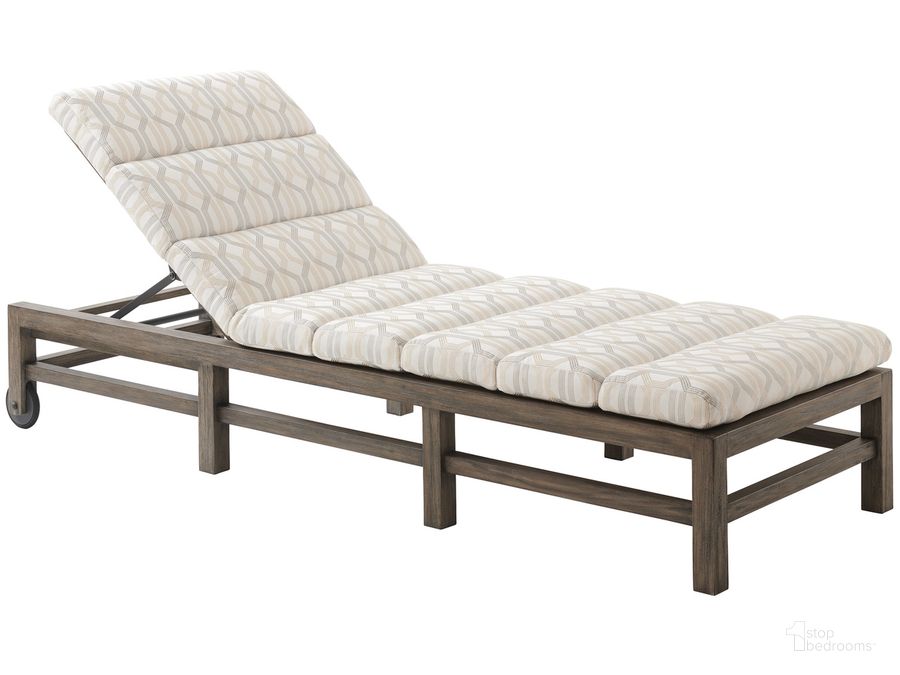 The appearance of La Jolla Chaise designed by Tommy Bahama in the modern / contemporary interior design. This taupe piece of furniture  was selected by 1StopBedrooms from La Jolla Collection to add a touch of cosiness and style into your home. Sku: 01-3950-75-40. Material: Wood. Product Type: Chaise. Image1