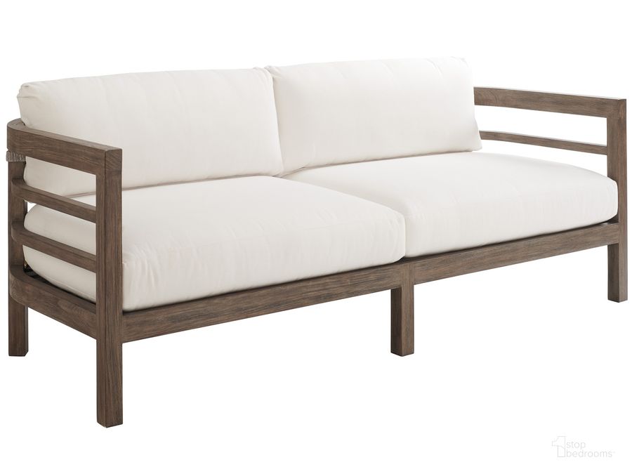 The appearance of La Jolla Sofa 01-3950-33-42 designed by Tommy Bahama in the modern / contemporary interior design. This taupe piece of furniture  was selected by 1StopBedrooms from La Jolla Collection to add a touch of cosiness and style into your home. Sku: 01-3950-33-42. Material: Wood. Product Type: Outdoor Sofa. Image1