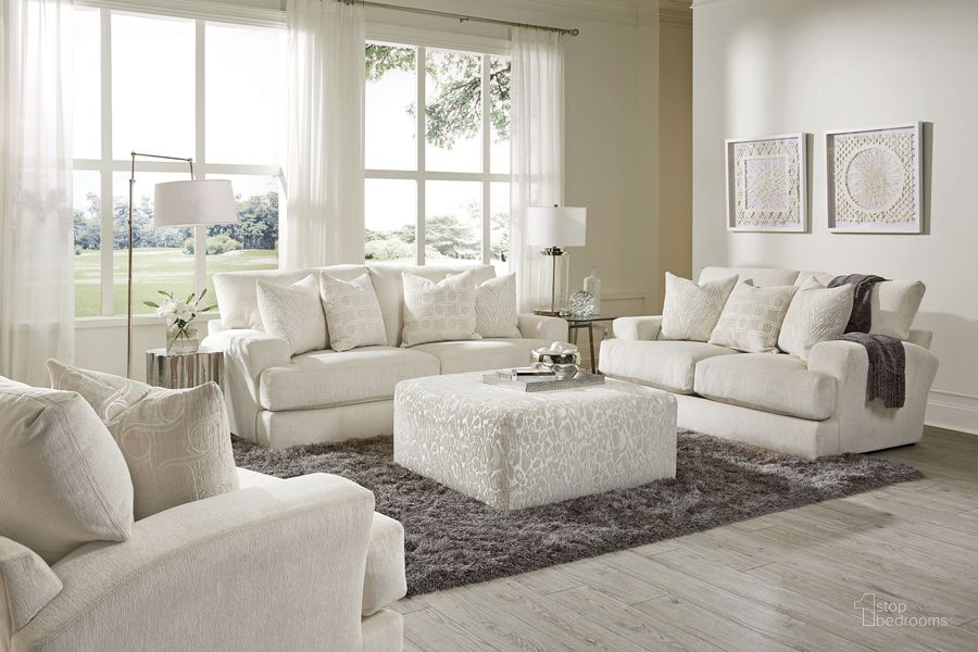 The appearance of Lamar Cream 90 Inch Living Room Set designed by Jackson in the transitional interior design. This white piece of furniture  was selected by 1StopBedrooms from Lamar Collection to add a touch of cosiness and style into your home. Sku: 409803172406226706;409802172406226706. Material: Fabric. Product Type: Living Room Set. Image1