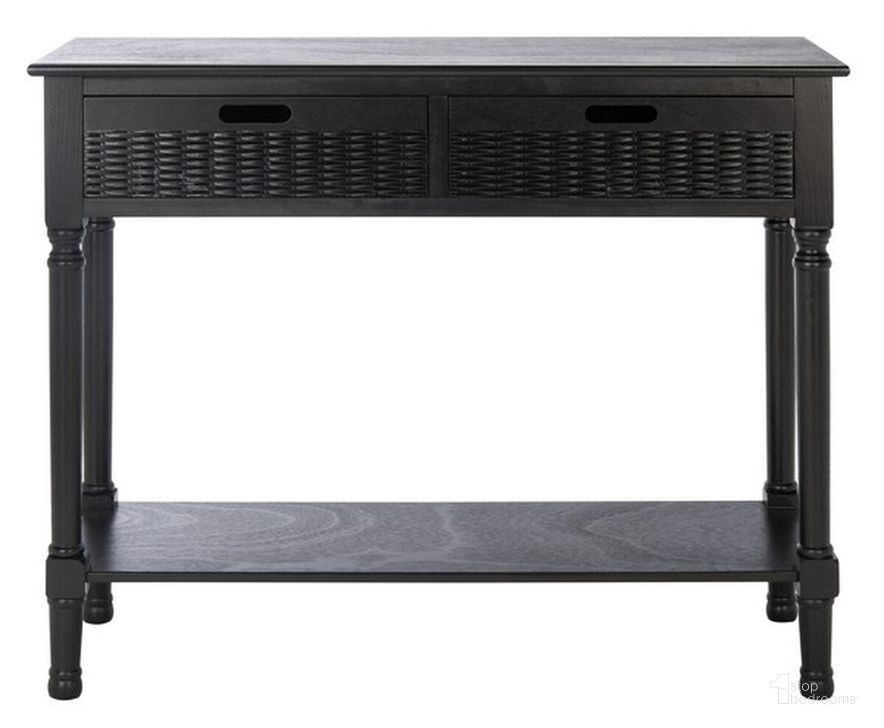 The appearance of Landers 2 Drawer Console in Black designed by Safavieh in the modern / contemporary interior design. This black piece of furniture  was selected by 1StopBedrooms from Landers Collection to add a touch of cosiness and style into your home. Sku: CNS5710B. Material: Wood. Product Type: Console. Image1