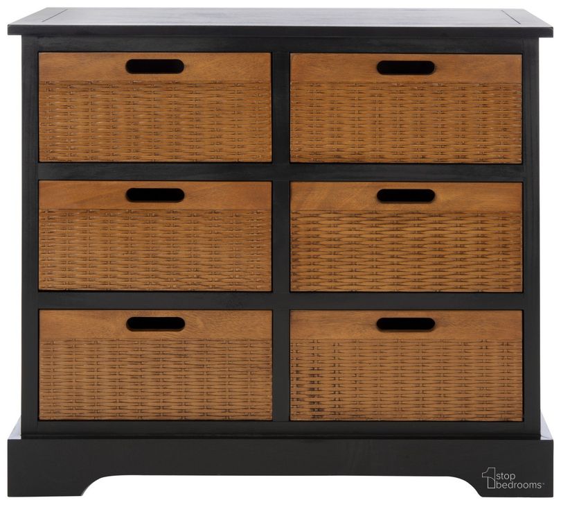 The appearance of Landers 6 Drawer Storage Unit in Black designed by Safavieh in the modern / contemporary interior design. This black piece of furniture  was selected by 1StopBedrooms from Landers Collection to add a touch of cosiness and style into your home. Sku: STG5700B. Material: Wood. Product Type: Storage Unit. Image1