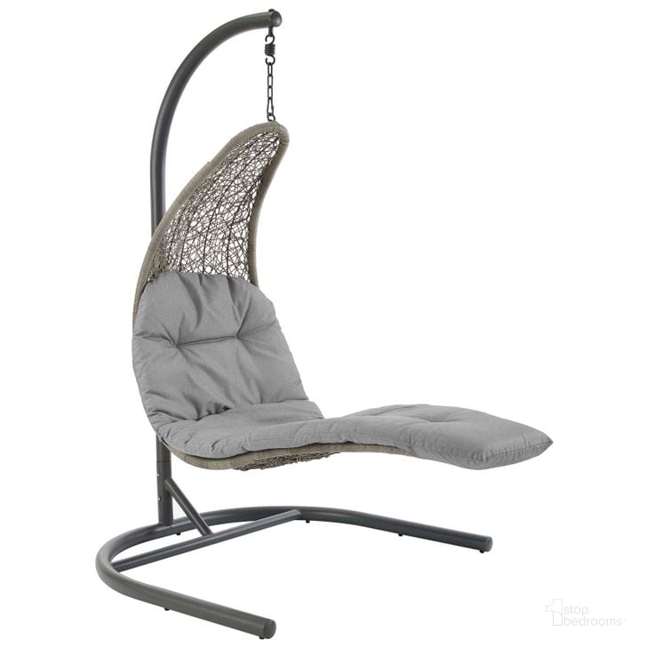 The appearance of Landscape Light Gray Gray Hanging Chaise Lounge Outdoor Patio Swing Chair designed by Modway in the modern / contemporary interior design. This light gray gray piece of furniture  was selected by 1StopBedrooms from Landscape Collection to add a touch of cosiness and style into your home. Sku: EEI-2952-LGR-GRY. Material: Polyester. Product Type: Outdoor Chair. Image1