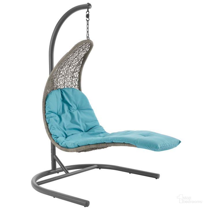 The appearance of Landscape Light Gray Hanging Chaise Lounge Outdoor Patio Swing Chair designed by Modway in the modern / contemporary interior design. This light gray piece of furniture  was selected by 1StopBedrooms from Landscape Collection to add a touch of cosiness and style into your home. Sku: EEI-2952-LGR-TRQ. Material: Polyester. Product Type: Outdoor Chair. Image1