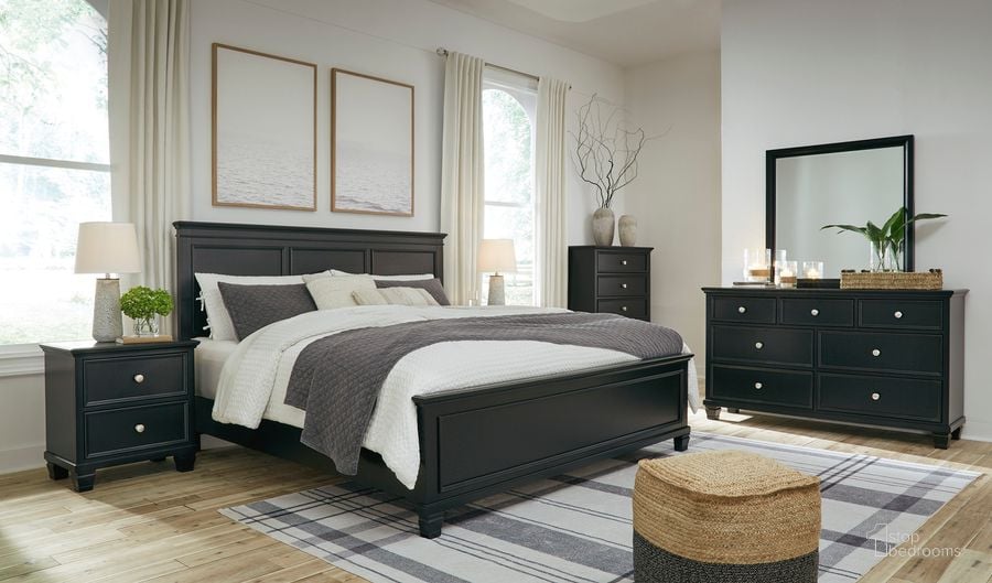 The appearance of Lanolee Black Panel Bedroom Set designed by Signature Design by Ashley in the transitional interior design. This black piece of furniture  was selected by 1StopBedrooms from Lanolee Collection to add a touch of cosiness and style into your home. Sku: B687-54;B687-57;B687-97;B687-92. Material: Wood. Product Type: Panel Bed. Bed Size: Queen. Image1