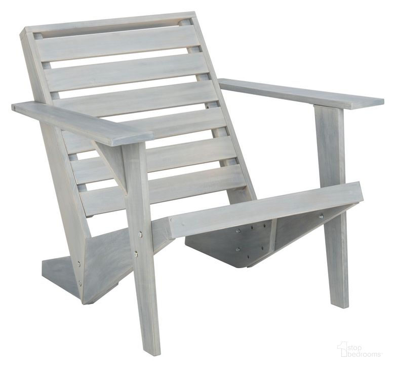 The appearance of Lanty Adirondack in Grey designed by Safavieh in the modern / contemporary interior design. This grey piece of furniture  was selected by 1StopBedrooms from Lanty Collection to add a touch of cosiness and style into your home. Sku: PAT6746D. Material: Wood. Product Type: Outdoor Dining Chair. Image1