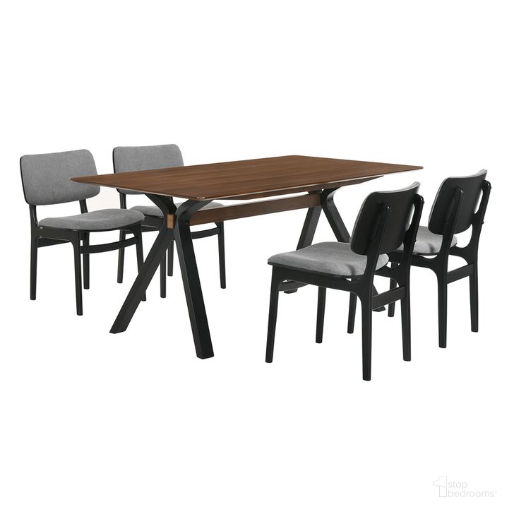 The appearance of Laredo and Lima 5-Piece Black Rectangular Dining Set designed by Armen Living in the transitional interior design. This black/grey piece of furniture  was selected by 1StopBedrooms from Laredo Collection to add a touch of cosiness and style into your home. Sku: LCLRDIWA;LCLMSIGRBL;LCLMSIGRBL. Product Type: Dining Room Set. Material: MDF. Image1