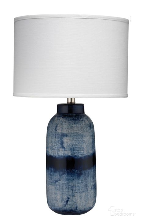 The appearance of Large Batik Table Lamp designed by Jamie Young Company in the coastal interior design. This indigo piece of furniture  was selected by 1StopBedrooms from Batik Collection to add a touch of cosiness and style into your home. Sku: 9BATIKLGD131. Material: Ceramic. Product Type: Table Lamp. Image1