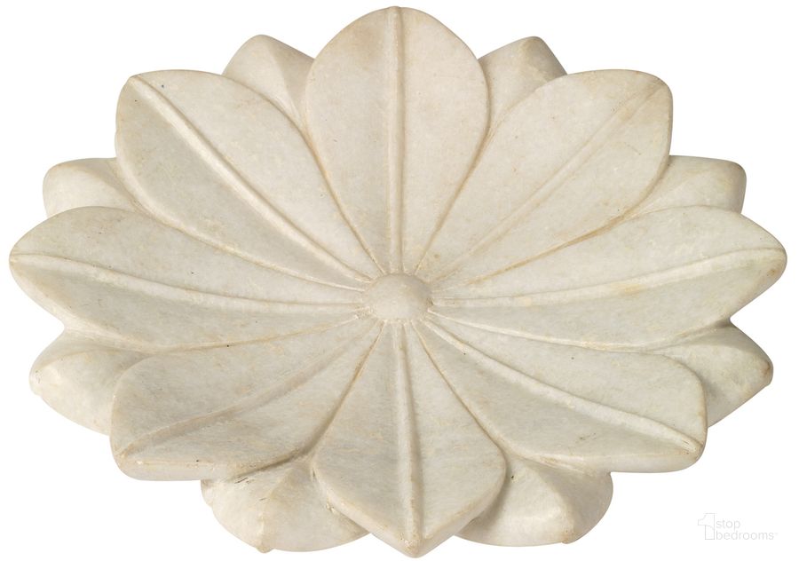 The appearance of Large Lotus Plate designed by Jamie Young Company in the modern / contemporary interior design. This white marble piece of furniture  was selected by 1StopBedrooms from Lotus Collection to add a touch of cosiness and style into your home. Sku: 7LOTU-LGWH. Material: Marble. Product Type: Decor. Image1
