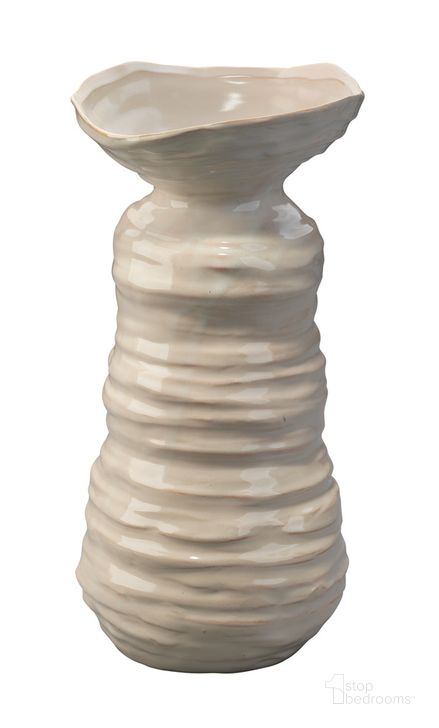 The appearance of Large Marine Vase designed by Jamie Young Company in the modern / contemporary interior design. This pearl piece of furniture  was selected by 1StopBedrooms from Marine Collection to add a touch of cosiness and style into your home. Sku: 7MARI-LGCR. Material: Ceramic. Product Type: Vase. Image1